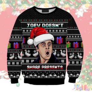 Ugly Duck Joey Doesn't Share Presents Christmas Sweater AOP Sweater Black S