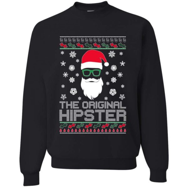Ugly Santa The Original Hipster Christmas Sweatshirt Sweatshirt Black S