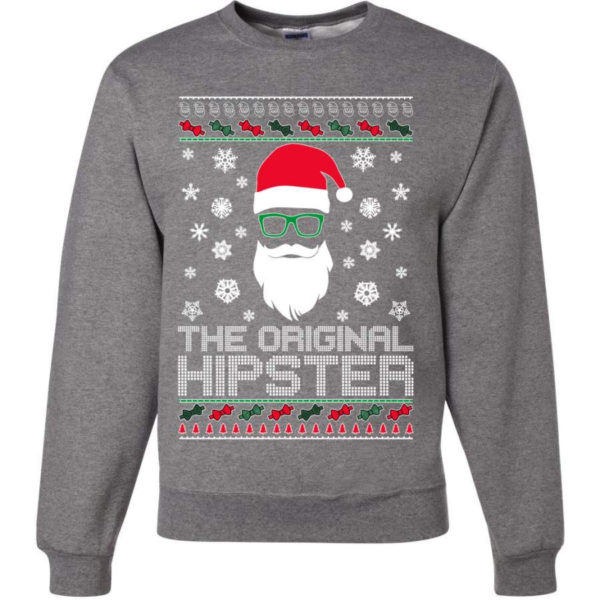 Ugly Santa The Original Hipster Christmas Sweatshirt Sweatshirt Heather Grey S