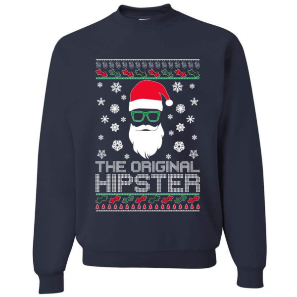 Ugly Santa The Original Hipster Christmas Sweatshirt Sweatshirt Navy S