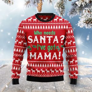 Who Need Santa? I’ve Got Mama! Christmas Sweater AOP Sweater Red S
