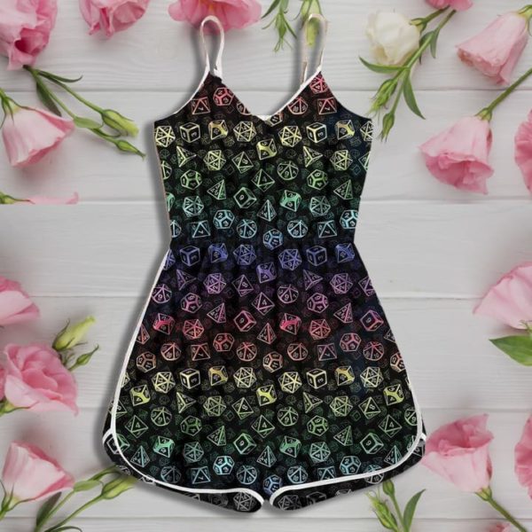 Dungeons and dragon dice pattern Rompers For Women Product Photo