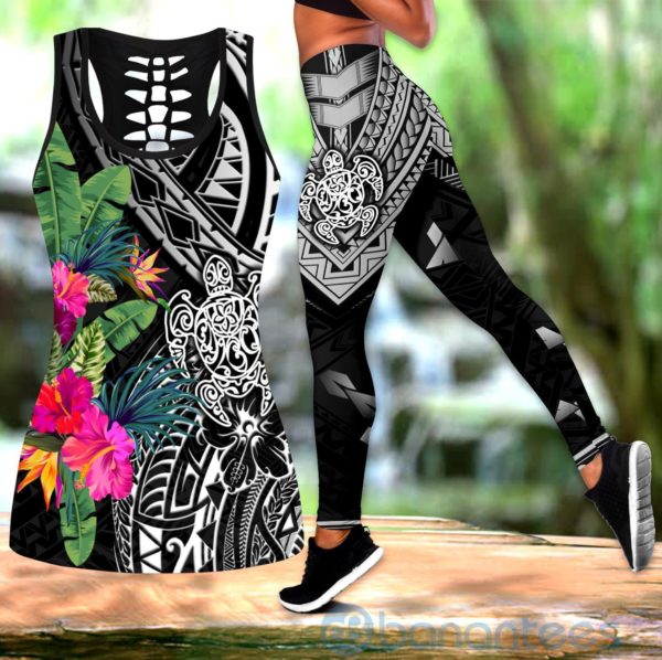 Amazing Hibiscus Turtle Tank Top Legging Set Outfit Product Photo