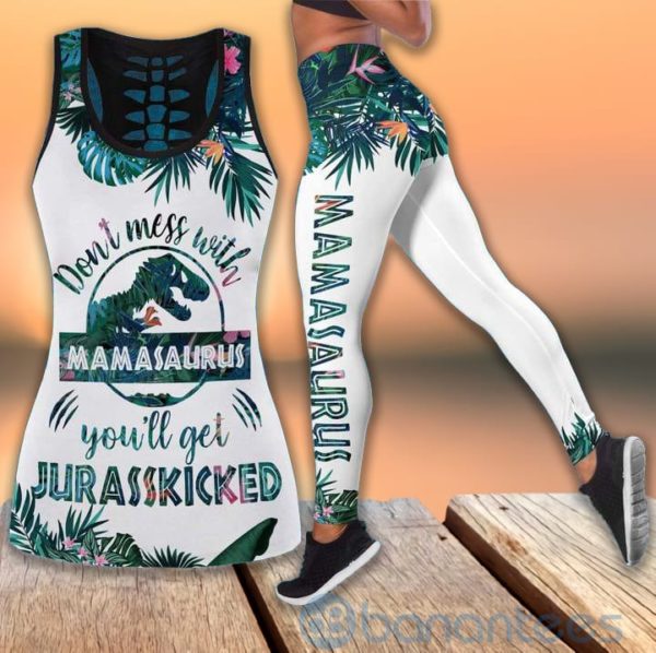 Amazing Mamasaurus Green Tank Top Legging Set Outfit Product Photo