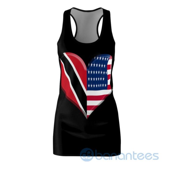 American Flag Heart Black Racerback Dress For Women Product Photo
