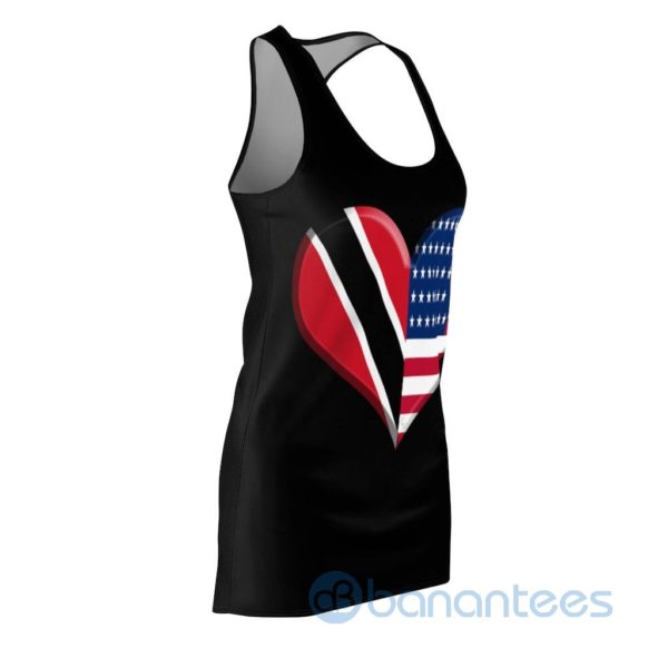 American Flag Heart Black Racerback Dress For Women Product Photo