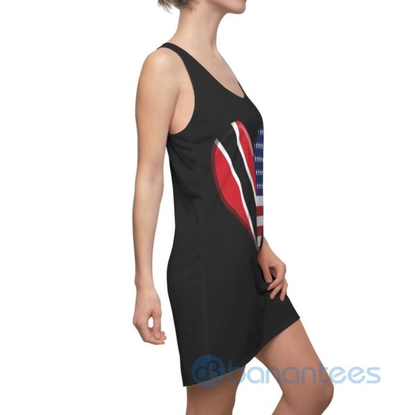 American Flag Heart Black Racerback Dress For Women Product Photo
