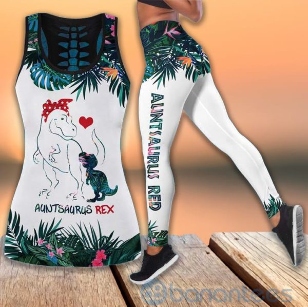 Auntsaurus Rex Tropical Tank Top Legging Set Outfit Product Photo