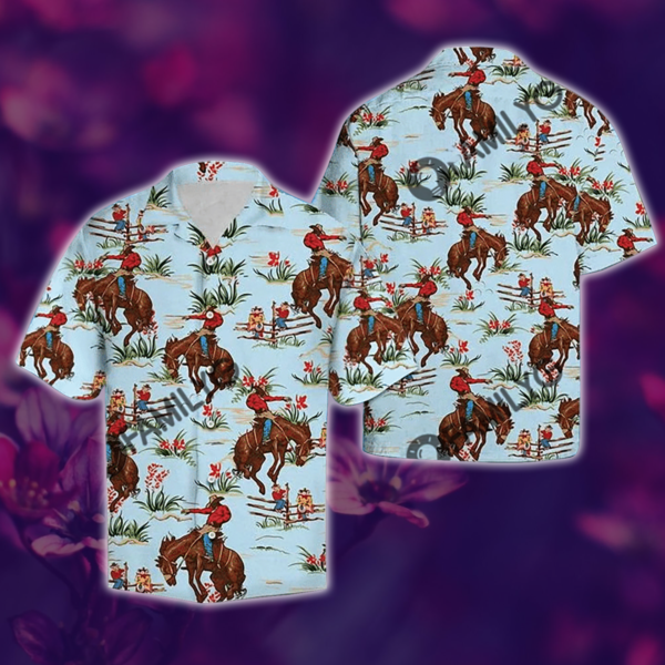 Awesome Cowboy Hawaii Shirt Summer Hawaiian Product Photo