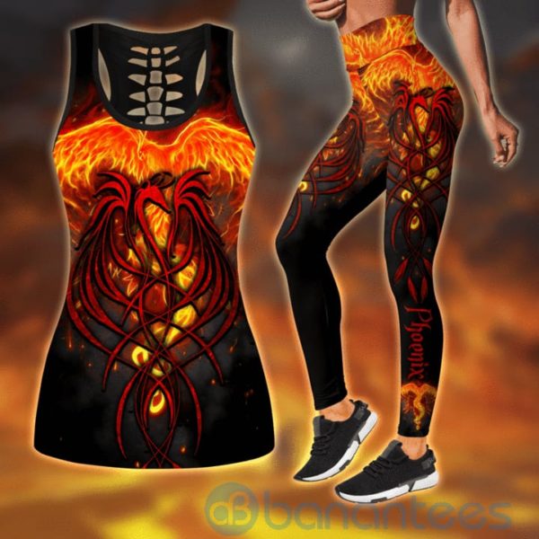 Awesome Fire Phoenix Red Tank Top Legging Set Outfit Product Photo