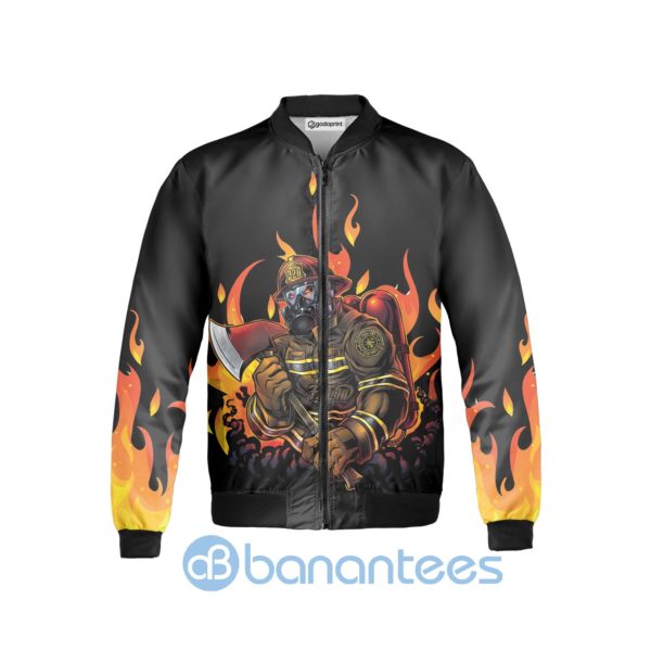 Bad Dass Firefighter Fleece Bomber Jacket Fireman Bomber Jacket Product Photo