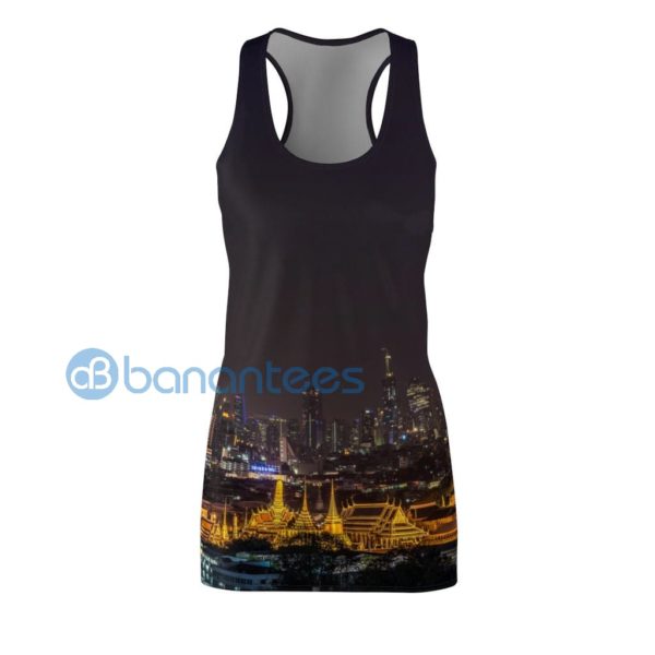 Bangkok Skyline All Over Printed Racerback Dress For Women Product Photo