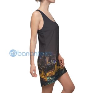 Bangkok Skyline All Over Printed Racerback Dress For Women Product Photo