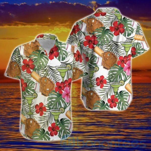 Baseball And Margarita Tropical Hawaiian Shirt Product Photo