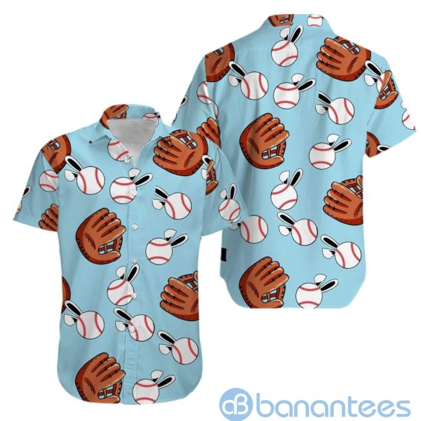 Baseball Bunny Happy Easter Day Hawaiian Shirt Product Photo