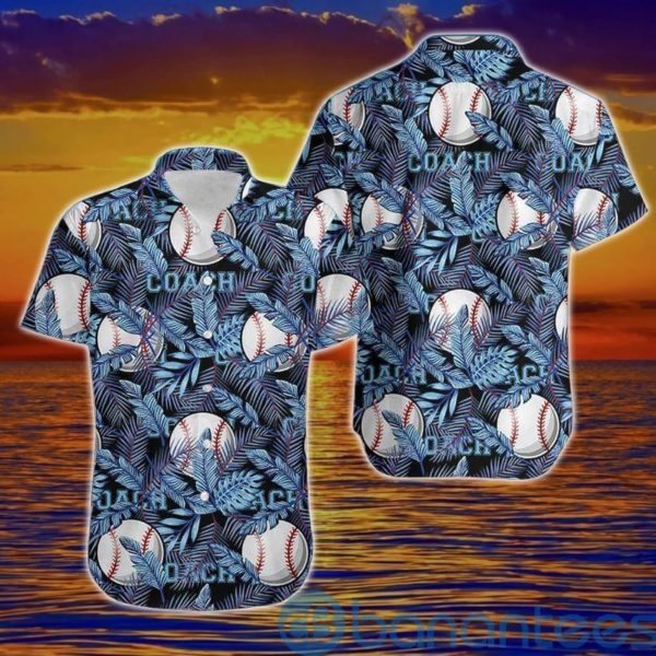Baseball Coach Blue Hawaiian Shirt Product Photo