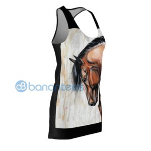 Bay Dressage Horse Racerback Dress For Women Product Photo