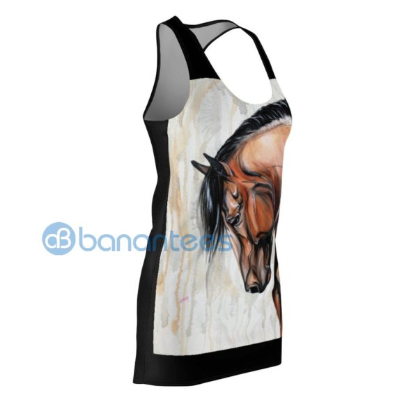 Bay Dressage Horse Racerback Dress For Women Product Photo