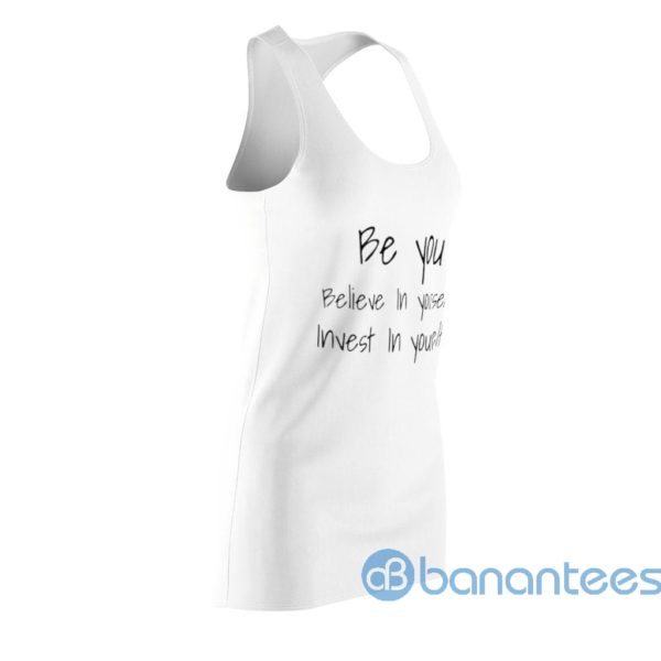 Be You Believe In Yourself White Racerback Dress For Women Product Photo