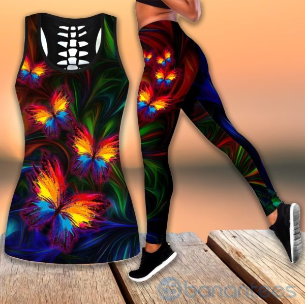 Beautiful Butterfly Tank Top Legging Set Outfit Product Photo
