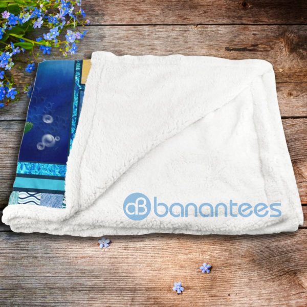 Beautiful Dolphine Digital Art Blue Sherpa Blanket Product Photo