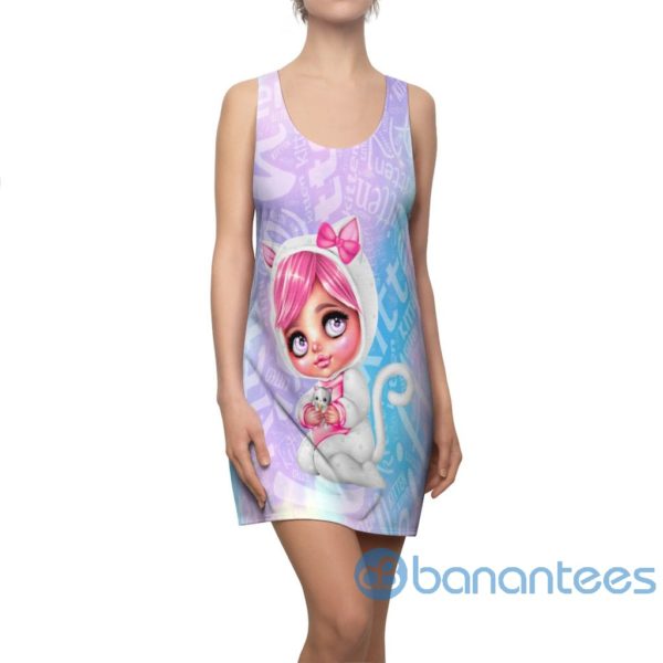 Beautiful Girl Mardi Gras Mask Carnival Racerback Dress For Women Product Photo