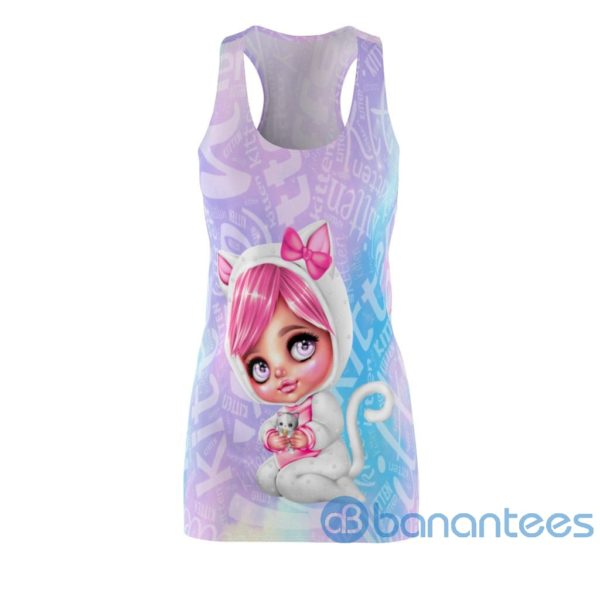 Beautiful Girl Mardi Gras Mask Carnival Racerback Dress For Women Product Photo