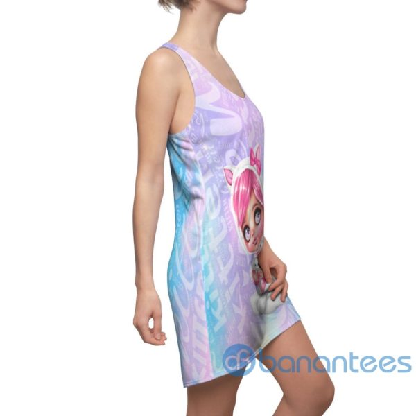 Beautiful Girl Mardi Gras Mask Carnival Racerback Dress For Women Product Photo