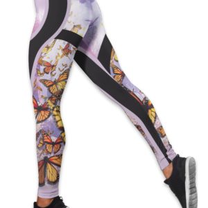 Beautiful Monarch Purple Yoga Hollow Tank And Legging Outfit Product Photo