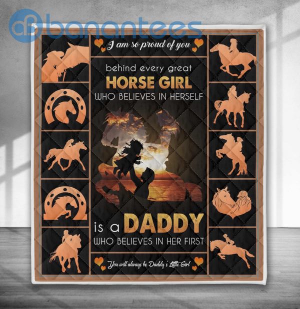 Behind Every Great Horse Girl Is A Daddy Quilt Blanket Quilt Product Photo