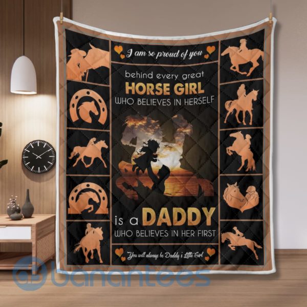 Behind Every Great Horse Girl Is A Daddy Quilt Blanket Quilt Product Photo