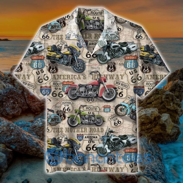 Biker Shirts Vintage Motorcycles On Route Unique Hawaiian Shirt Summer Hawaiian Product Photo