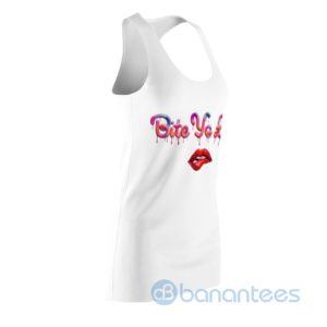 Bite Yo Lip Red Lip White Racerback Dress For Women Product Photo