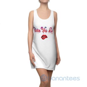 Bite Yo Lip Red Lip White Racerback Dress For Women Product Photo