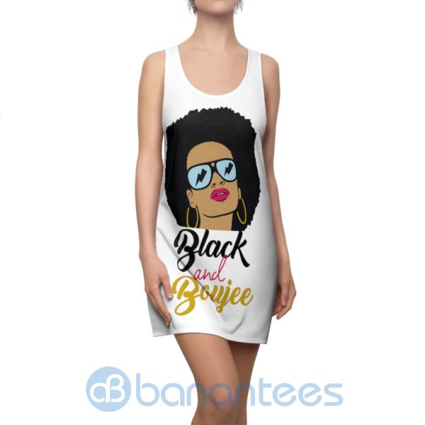 Black And Boujee Girl White Racerback Dress For Women Product Photo