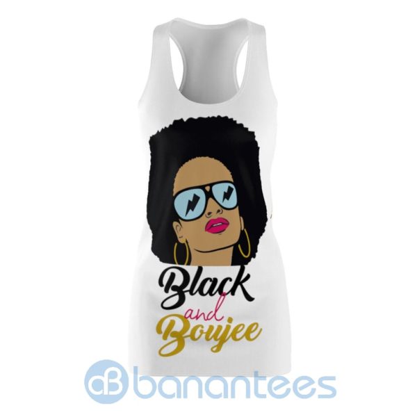 Black And Boujee Girl White Racerback Dress For Women Product Photo