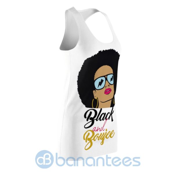 Black And Boujee Girl White Racerback Dress For Women Product Photo