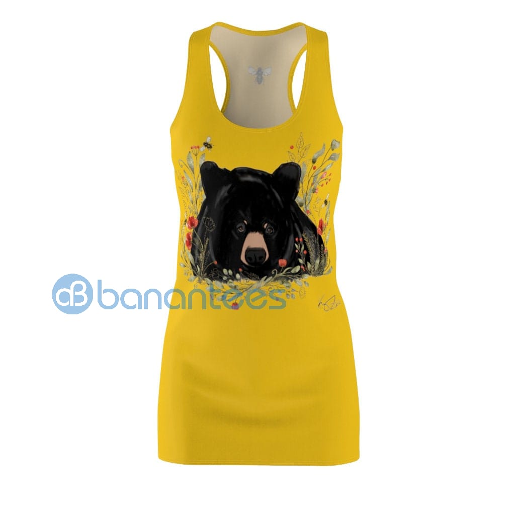 black-bear-and-floral-yellow-racerback-dress-for-women-1-0f2W2.jpg Black Bear And Floral Yellow Racerback Dress For Women Product Photo