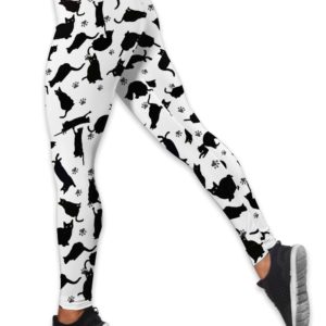 Black Cats Pattern Hollow Tank And Legging Outfit Product Photo