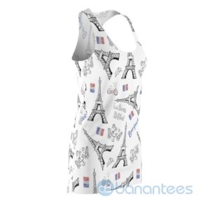 Bonjour Latour Eiffel Bike Seamless Pattern White Racerback Dress For Women Product Photo