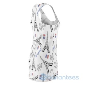 Bonjour Latour Eiffel Bike Seamless Pattern White Racerback Dress For Women Product Photo