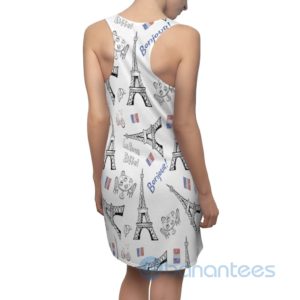 Bonjour Latour Eiffel Bike Seamless Pattern White Racerback Dress For Women Product Photo