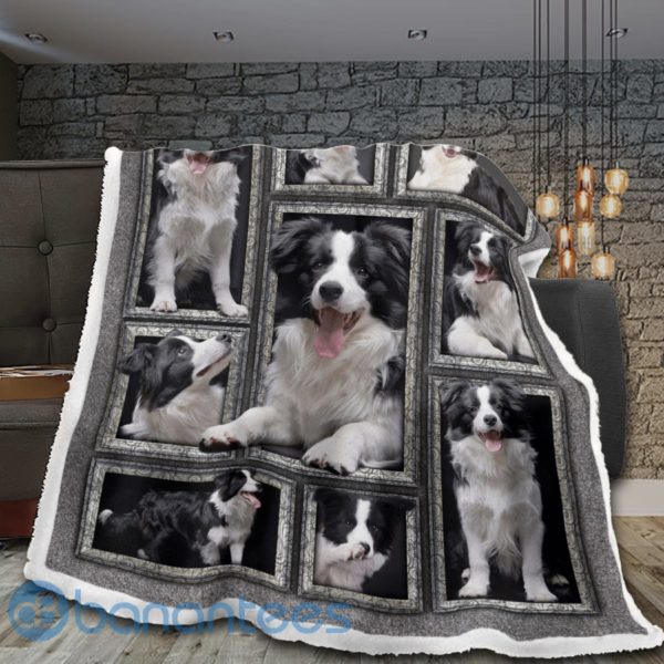 Border Collie Sheep Dog Sherpa Blanket Product Photo