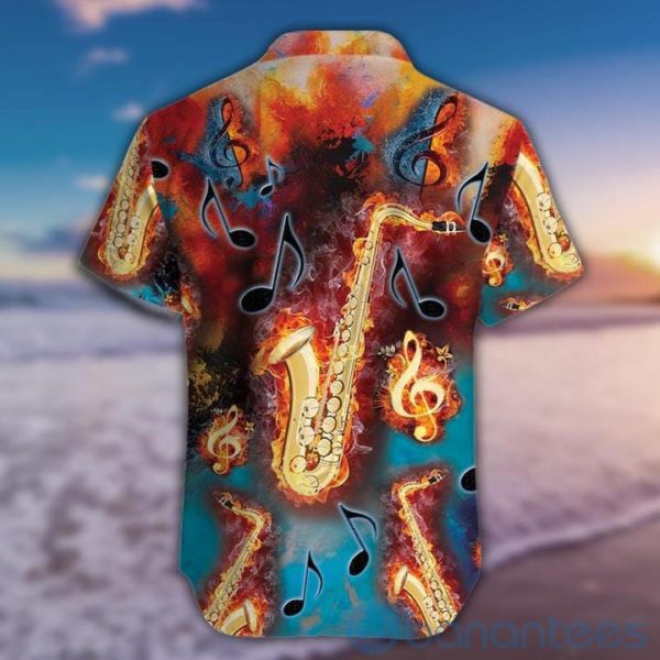 Burning Melodies Of Saxophone Tropical Hawaiian Shirt Product Photo