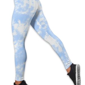 Butterfly Tie Dye Light Blue Hollow Tank And Legging Outfit Product Photo