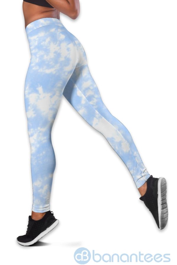 Butterfly Tie Dye Light Blue Hollow Tank And Legging Outfit Product Photo