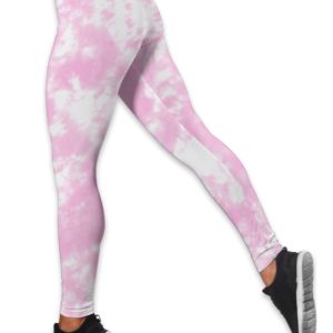 Butterfly Tie Dye Pink Hollow Tank And Legging Outfit Product Photo