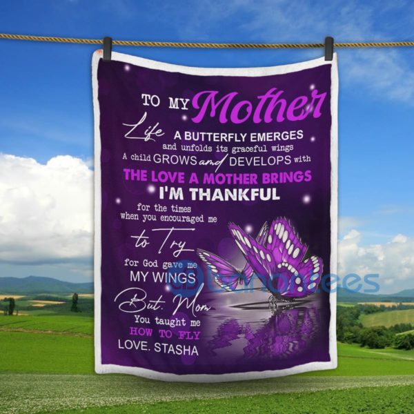 Butterfly To My Mother You Taught Me How To Flyt Love Sherpa Blanket Product Photo