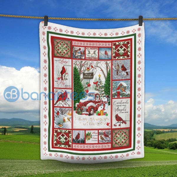 Cardinal Bird Christmas Sherpa Blanket Product Photo
