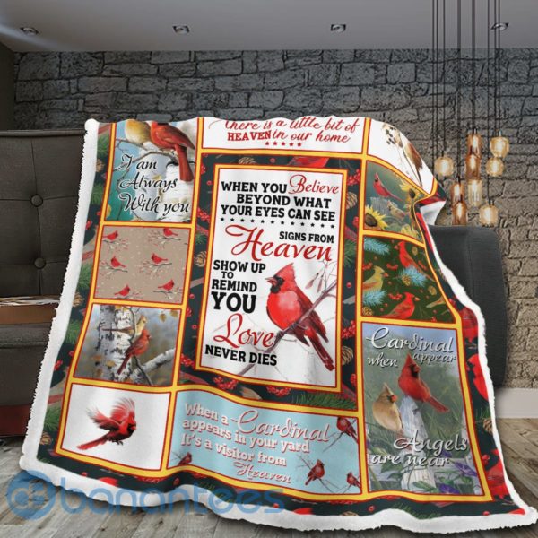 Cardinal Bird I am Always With You Sherpa Blanket Product Photo